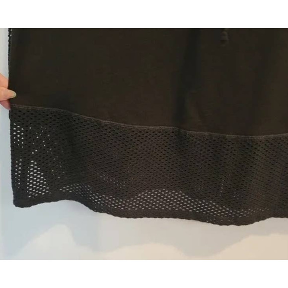 NUX Active Cowl Neck Mesh Netting Pullover Athleisure Sweatershirt Top Black - Picture 10 of 11